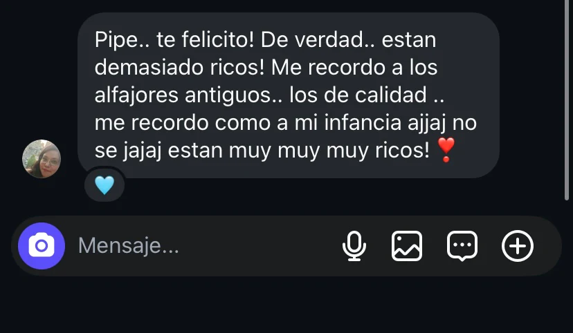 Mensaje real de cliente